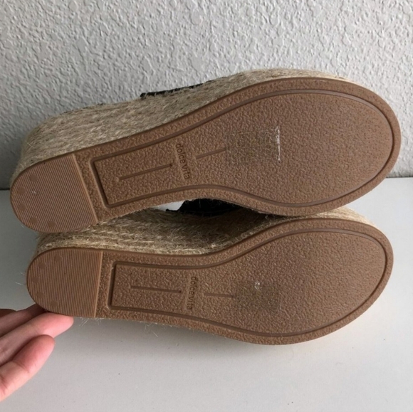 Dolce Vita Straw Espadrille Wedge Sandals - Anthracite Gray 7.5 - Picture 9 of 9